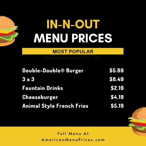 in n out menu prices