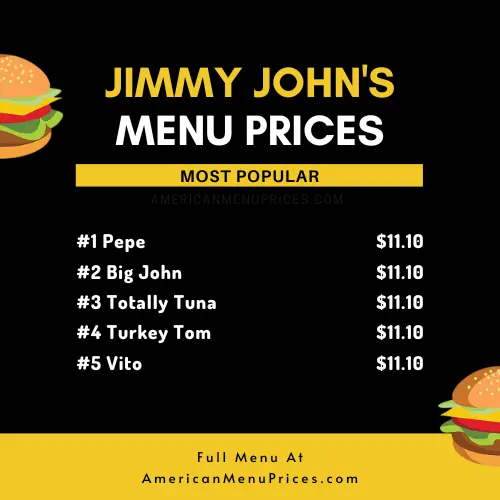 Jimmy John’s menu & prices in USA 2023 American Menu Prices